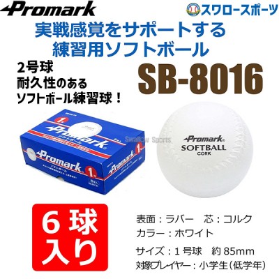 【5/7 本店限定 ポイント7倍】 プロマーク 練習用ソフトボール 1号球 6個入 SB-8016