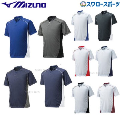 野球 ミズノ MIZUNO ベースボールシャツ Tシャツ 半袖 小衿 ハーフボタン 12JC6L11 ウエア ウェア Mizuno 野球部 ランニング メンズ 練習 トレーニング 自主練 