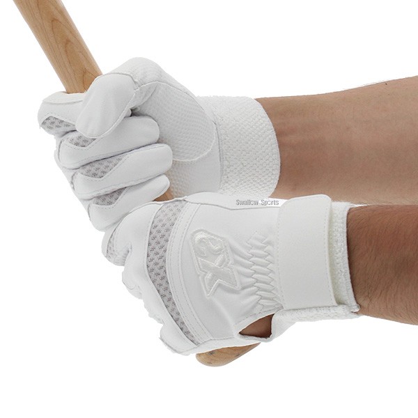 ザナックス Xanax バッティンググローブ 打撃用 手袋 両手用 ホワイト 高校野球対応 BBG500K メール便可