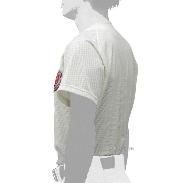 野球 ミズノ 試合用 ユニフォーム シャツ セミハーフボタンタイプ ウェア 半袖 メッシュ 12JC0F45 MIZUNO