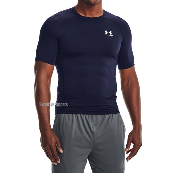 野球 アンダーアーマー トレーニング ウェア UA ヒートギアアーマー ショートスリーブ シャツ アンダーシャツ 丸首 半袖 1361518